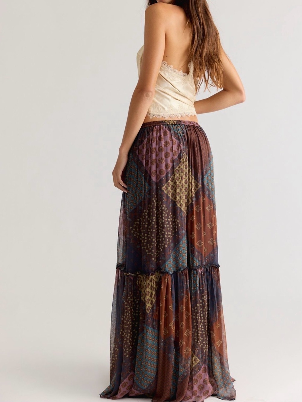 Single Whip Printed Maxi Skirt - Picture 3 of 4